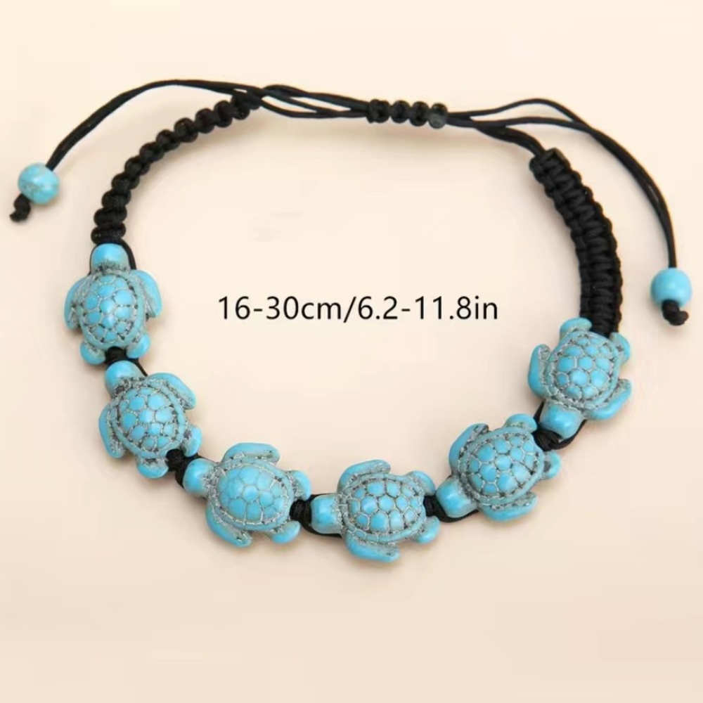 New turquoise turtle shaped bead bracelet - Picture 3 of 4
